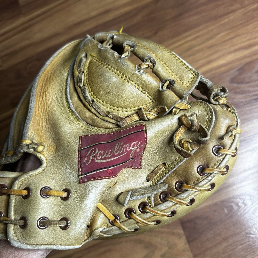Vintage Rawlings MJ50 Catchers Mitt Brown Leather Glove 33" Jerry May RHT - Picture 8 of 9